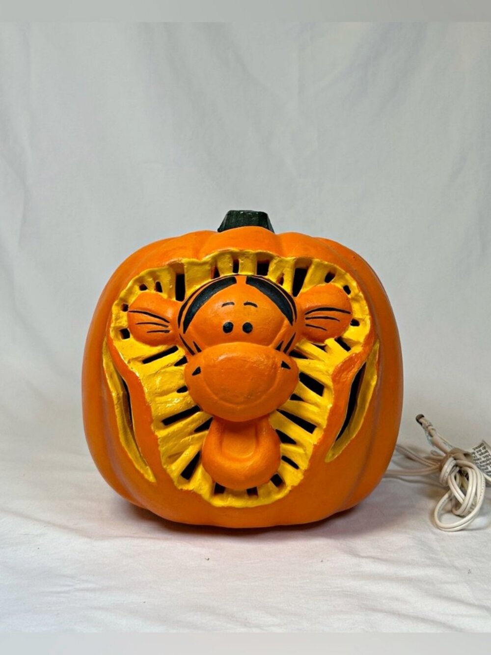 Vintage 90s Paper Magic Group Disney Tigger Light Up Foam Jack-O-Lantern Pumpkin